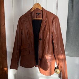 rag&vone Blazer Jacket - Brown leather
